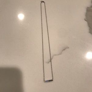 Zales Silver & Sapphire Bar Necklace